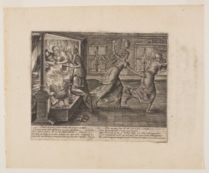 Asianomistajan uneton yö, kirjasta Litis Abusus (Lain väärinkäytökset). tekijältä Hendrick Goltzius