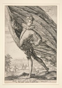 Lipunkantaja, kääntyi vasemmalle tekijältä Hendrick Goltzius