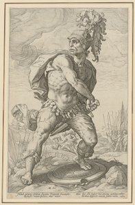 Titus Manlius Torquatus, sarjan ”Roomalaiset sankarit” 5. sivu tekijältä Hendrick Goltzius
