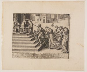 Epätasa-arvoinen oikeus, Litis Abusus -teoksesta (Lain väärinkäytökset). tekijältä Hendrick Goltzius