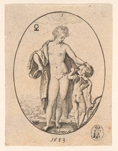 Venus ja Amor tekijältä Hendrick Goltzius