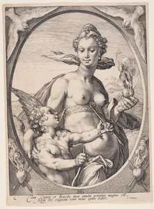 Venus ja Amor, kolmesta pakanallisesta jumalasta tai jumalattaresta.
