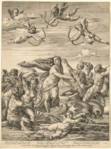 Galatean voitto tekijältä Hendrick Goltzius after Raphael
