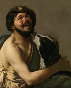 Naurava Bravo koiransa Diogenesin kanssa, 1628.