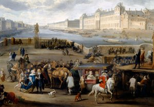 Näkymä Pariisiin Louvren kanssa, otettu Henri IV -sillalta