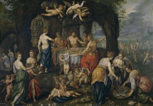 Achelousin juhlaillallinen tekijältä Hendrick de Clerck