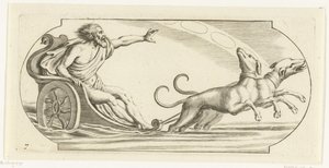 Marssi vaunuissa Nouveau Livre des Dieux et Deeßes De la Marine Bouckje of Sea Gods and Goddess (sarjan nimi) tekijältä Hendrick de Keyser (I)