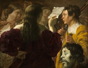 Israelilaisten naisten ylistämä Daavid tekijältä Hendrick ter Brugghen