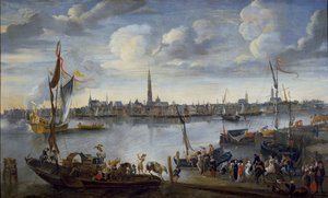 Näkymä Antwerpenin teille Länsirannalta, post 1672 tekijältä Hendrick van Minderhout