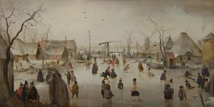 Jääurheilua, noin 1610 (öljy paneelille)