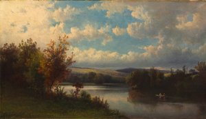 Maisema Granbyn lähellä, Connecticut, noin 1870 (öljy kankaalle).