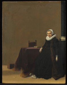 Muotokuva naisesta koiran kanssa, c. 1635. tekijältä Hendrik Gerritsz. Pot