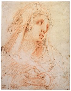 Nuori nainen Maria Magdaleena, 1500-luvun loppu tai 1600-luvun alku tekijältä Hendrik Goltzius