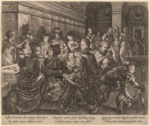 Juhlat Tarquinius Collatinuksen talossa tekijältä Hendrik Goltzius