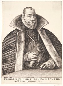 Tanska: Frederik II, Tanskan ja Norjan kuningas. tekijältä Hendrik Goltzius