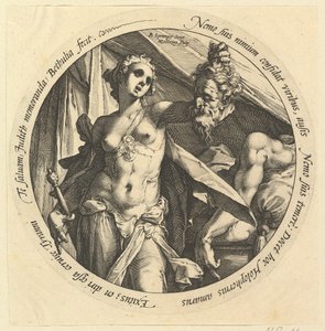 Judith Holofernesin pään kanssa, n. 1585. tekijältä Hendrik Goltzius