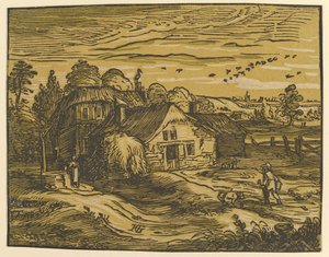 Maisema mökillä, n. 1597-98. tekijältä Hendrik Goltzius
