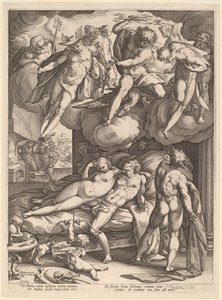 Vulcanin yllättynyt Mars ja Venus tekijältä Hendrik Goltzius