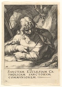 Pyhä Jaakob Pienempi, Kristuksesta, Apostoleista ja Pyhästä Paavalista uskontunnustuksen kanssa, n. 1589. tekijältä Hendrik Goltzius