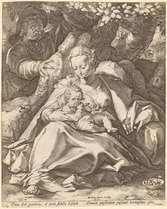 La Sagrada Família sota un cirerer finnish tekijältä Hendrik Goltzius
