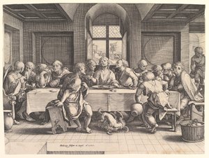 Viimeinen ehtoollinen, 1585. tekijältä Hendrik Goltzius