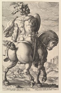 Titus Manlius, sarjasta The Roman Heroes, 1586. tekijältä Hendrik Goltzius