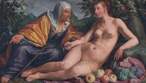 Vertumnus ja Pomona tekijältä Hendrik Goltzius