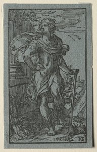 Nuori mies seisomassa. tekijältä Hendrik Goltzius