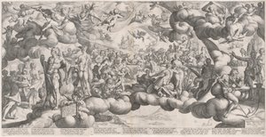 Cupidon ja Psychen häät tekijältä Hendrik Goltzius after Bartholomaeus Spranger
