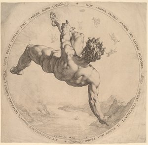 Phaeton tekijältä Hendrik Goltzius, after Cornelis Cornelisz van Haarlem