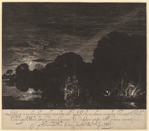 Lento Egyptiin tekijältä Hendrik Goudt after Adam Elsheimer