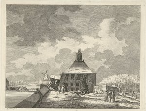 Sagging Muiderpoort, redoubtilta katsottuna, 1769 tekijältä Hendrik Keun