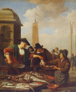 Kalatalli sataman vieressä (öljy paneelissa) tekijältä Hendrik Martensz Sorgh