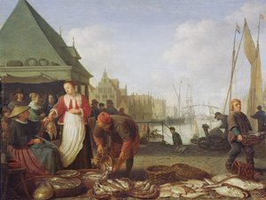 Rotterdamin kalamarkkinat (öljy tammipaneeliin)