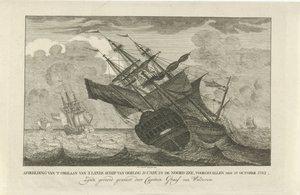 Union-laivan uppoaminen 1782 Kuvaus maan sodan d