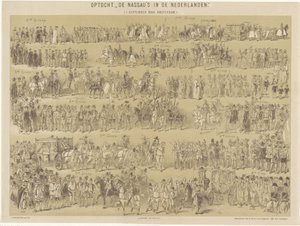 Nassaun kulkue Alankomaissa. (1. syyskuuta 1888, Amsterdam.) (otsikko esineessä) tekijältä Hendrik Verlint