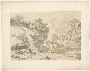 Heinävaunu tiellä Tentamina Lithographica (sarjan nimi) Italian maisemat (sarjan nimi)