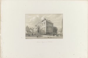 Näkymä Boijmans-museosta Rotterdamissa, 1854 Boijmans-museo Rotterdamissa (nimi esineessä) Toonkunstin edistämisyhdistys, sen musiikkifestivaali ja Rotterdamin kaupunki. muisto vuodelta 1854 (sarjan nimi esineessä)