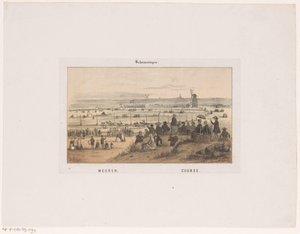 Kisa Scheveningenissä 3. elokuuta 1846. Kilpa, kenttä (nimi esineessä) Muistoja Scheveningenistä (sarjan nimi) tekijältä Hendrik Wilhelmus Last