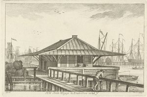 Bothuisje Amsterdamissa IJ:ssä (otsikko esineessä) tekijältä Hendrik van Hilten