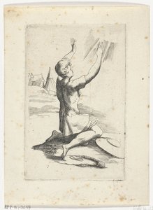 Knielende David Franin suunnittelema kirjanen erilaisista hahmoista. parmensis et säilytetty Arondelyna-kokoelmassa, 1638 (sarjan nimi) tekijältä Hendrik van der Borcht (II)