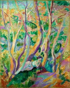 Nainen metsässä (öljy kankaalle)