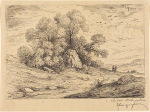 Puuryhmä kallioiden luona tekijältä Henri-Joseph Harpignies
