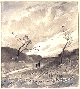 Maisema Les Landesissa tekijältä Henri-Joseph Harpignies