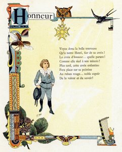 Kuvitus "Hyvien esimerkkien aakkoset", noin 1890 (kaiverrus).