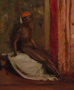 Istuva afrikkalainen nainen tekijältä Henri Alexandre Georges Regnault