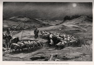 Traileri hyvin. Kaiverrus Laurent Desrousseaux havainnollistamaan tarinaa "A travers la Perse meridionale", kirjoittaneet C. Babin ja F. Houssay, vuonna 1885, Le tour du Monde 1892, ohjaaja Edouard Charton (1807-1891), Hachette, Paris.