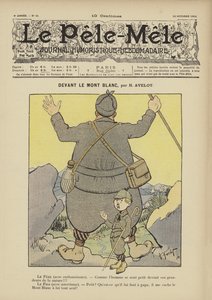 Mont Blancin edessä. Le Pele-Mele -lehden kuvitus, 1902