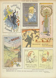 Kuvittelevat ranskalaiset vaalijulisteet, kuvitus Le Rirelle