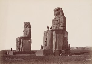 Thebes, Colosses de Memnon (Thebes, Memnonin kolossit), 1870-luku (kuva)